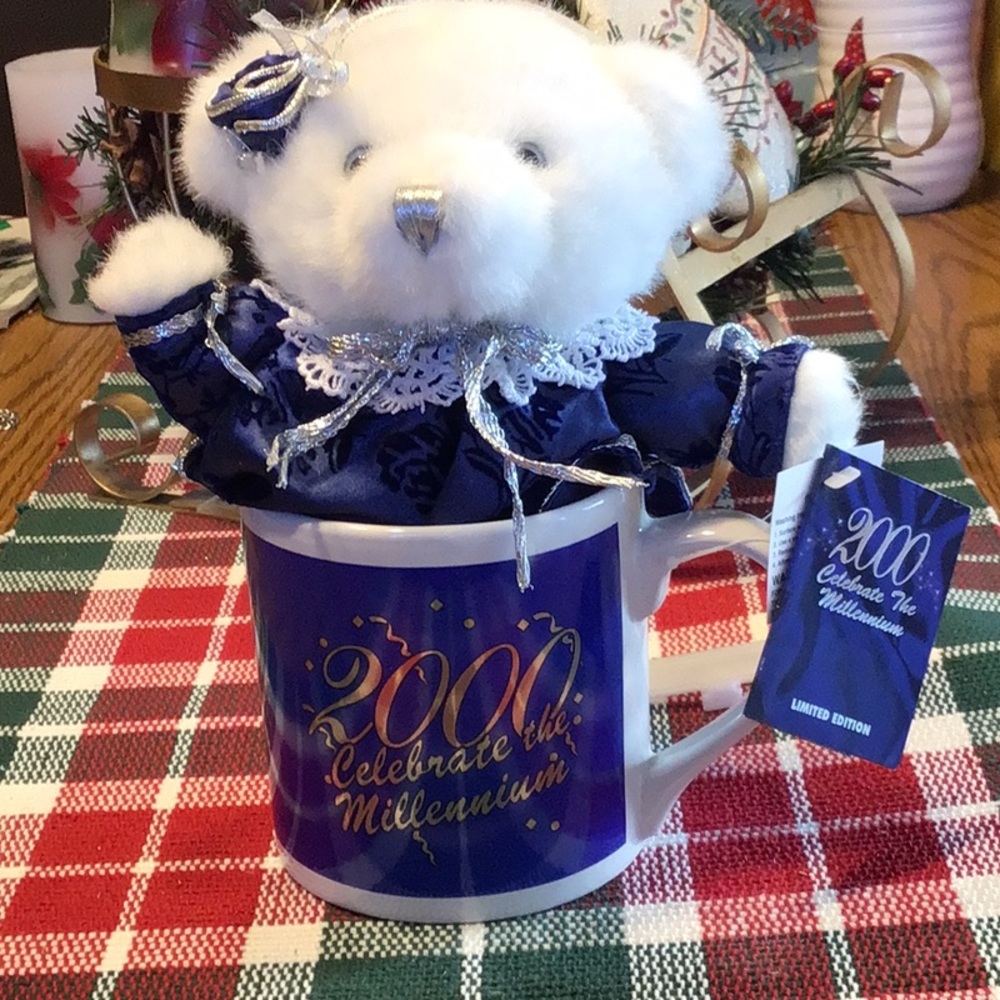 Special Edition 2000 Millennium Keepsake Bear Celebrate Millennium Mug New Year